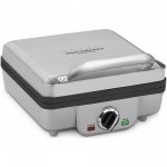 Breakfast Central Belgian Waffle Maker with Pancake Plates, Brushed Stainless WAF-300