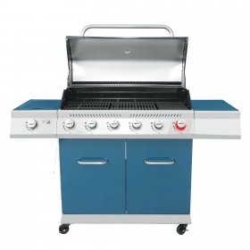 Royal Gourmet GA6402B 6-Burner BBQ Gas Grill with Sear Burner and Side Burner, 74,000 BTU