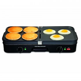 Hamilton Beach (38546) 3 in 1 Electric Smokeless Indoor Grill & Griddle Combo with Removile Plates