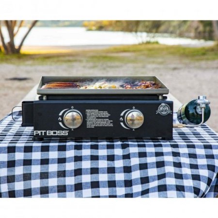 Pit Boss 2 Burner Portable Gas Griddle, Lightweight and portable Cast Iron Griddle