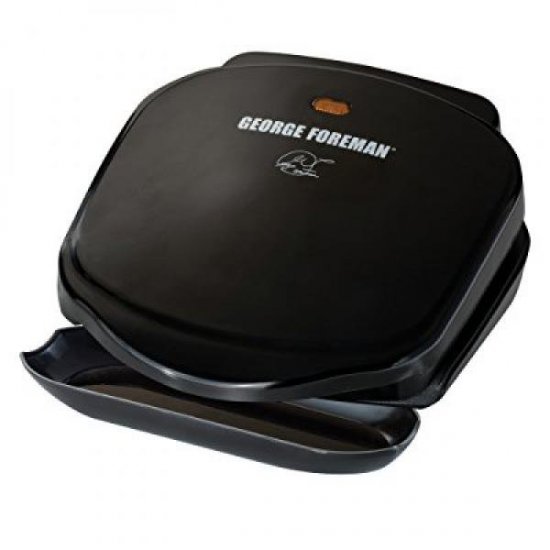 George Foreman GR10B 2-Serving Classic Plate Electric Grill, Black