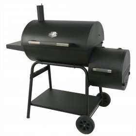 Expert Grill 28" Offset Charcoal Smoker Grill with Side Firebox, Black