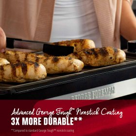 George Foreman Party Size Open Grate Smokeless Grill, Black, GFS0172SB