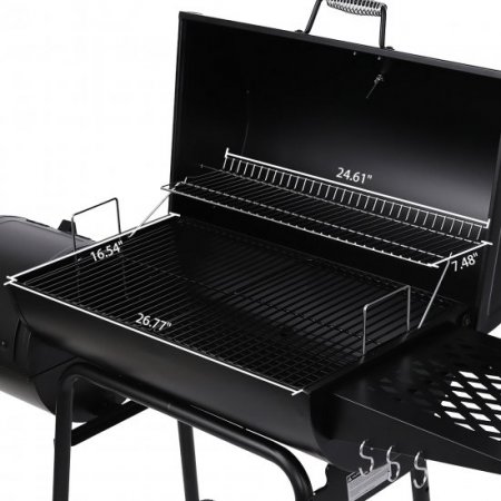 Royal Gourmet 30" CC1830RC Barrel Charcoal Grill with 811 Square Inches Offset Smoker, with Cover