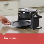 BLACK+DECKER Rotating Waffle Maker with Dual Cooking Plates, Black, WMD200B