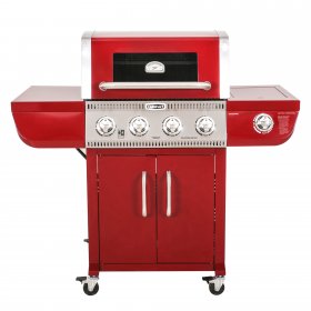 Cuisinart Red Four Burner Dual Fuel Gas Grill