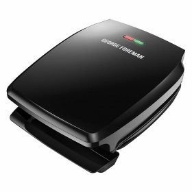 George Foreman GR340FB Classic Plate Electric Indoor Grill and Panini Press, 4-Servings, Black