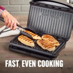 George Foreman 6046844 75 sq. in. Aluminum Nonstick Surface Grill & Panini Press, Black