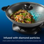 Oster DiamondForce 4.7 Quart Nonstick Electric Wok with Lid