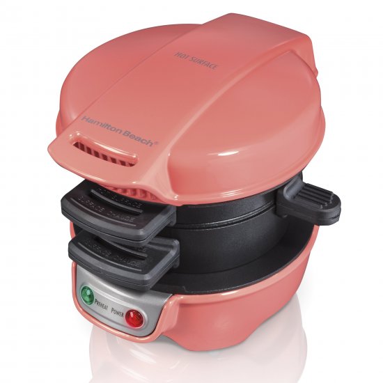 Hamilton Beach Breakfast Sandwich Maker, Coral, 25483