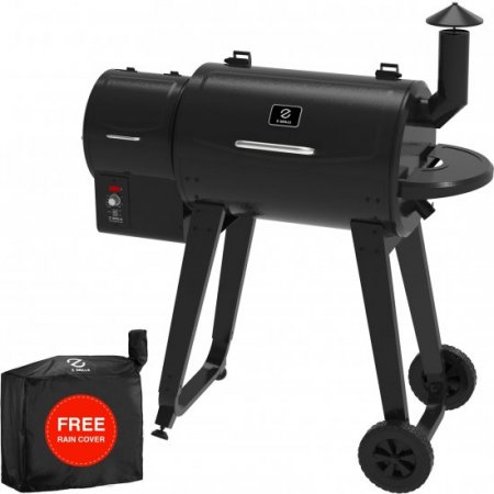 Z GRILLS ZPG-450A3 Wood Pellet Grill & Smoker 8-in-1 BBQ 2022 model, Black