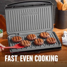 George Foreman 9 Serving Classic Plate Electric Indoor Grill and Panini Press in Gunmetal Grey
