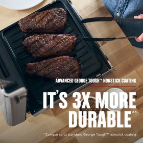 George Foreman Smokeless Digital Smart Select, Family Size (4-6 Servings), Stainless Steel, GRD6090B
