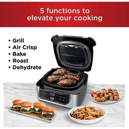 Ninja AG301 Foodi 5-in-1 Indoor Grill with 4-Quart Air Fryer