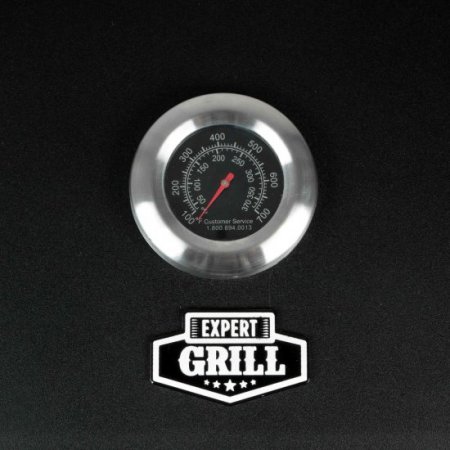 Expert Grill Premium Portable Charcoal Grill, Black and Stainless Steel