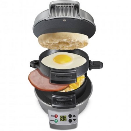 Hamilton Beach Breakfast Sandwich Maker with Count Down Timer | Model# 25478