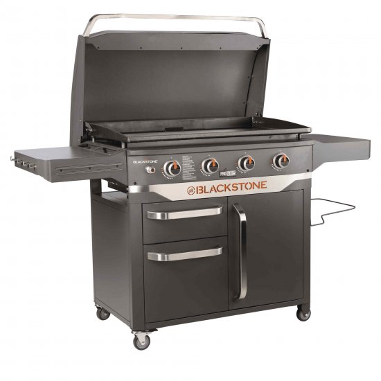 Blackstone ProSeries 4 Burner Steel 36\" Propane Griddle with Cabinet