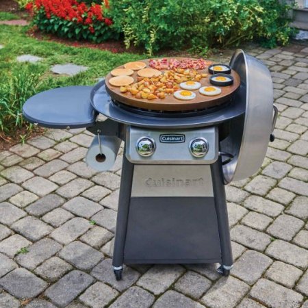 Cuisinart 22-In. Diameter Deluxe Outdoor Griddle Cooking Center with 1 Folding Prep Table and Paper Towel Holder