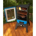 Pit Boss Blazing Vertical Electric Wood Chip Smoker with Window, Blue