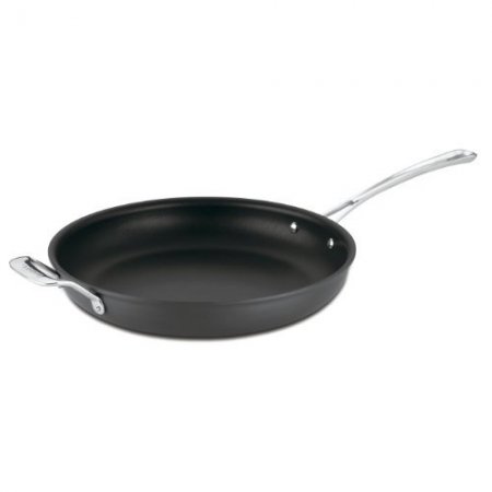 Cuisinart Contour Hard Anodized 12-Inch Open Skillet with Helper Handle,Black