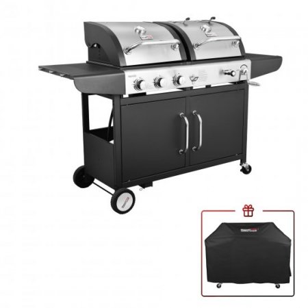 Royal Gourmet ZH3002C 3-Burner 25,500-BTU Dual Fuel Cabinet Gas and Charcoal Grill Combo with Cover