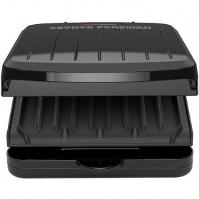 George Foreman 2-Serving Classic Plate Electric Indoor Grill And Panini Press, Black