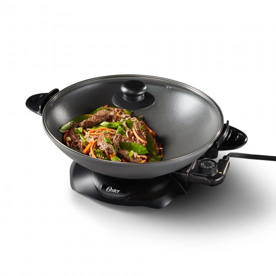 Oster DiamondForce 4.7 Quart Nonstick Electric Wok with Lid