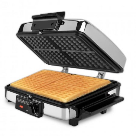 BLACK+DECKER 3-in-1 Waffle Maker & Indoor Grill/Griddle, Stainless Steel, G48TD