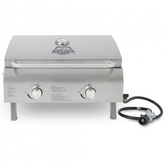 Pit Boss 2 Burner Silver Propane Portable Gas Grill