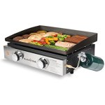 Blackstone 1666 Heavy Duty Flat Top Grill Station for Kitchen, Camp, Outdoor, Tailgating, Tabletop, Countertop Stainless Steel Griddle with Knobs & Ignition, 22 Inch, Black