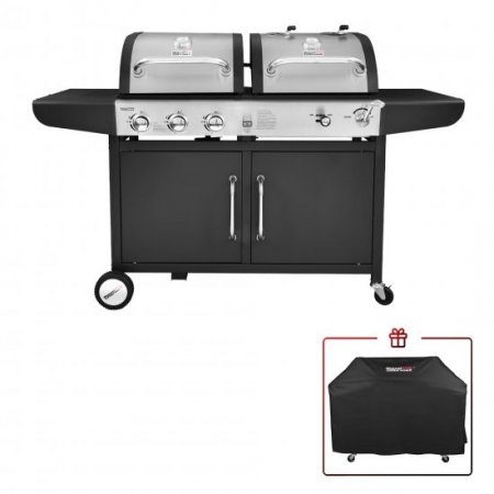 Royal Gourmet ZH3002C 3-Burner 25,500-BTU Dual Fuel Cabinet Gas and Charcoal Grill Combo with Cover