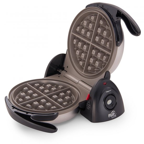 Presto 03510 FlipSide Belgian Waffle Maker with Ceramic Nonstick Finish, 7-Inch, Black