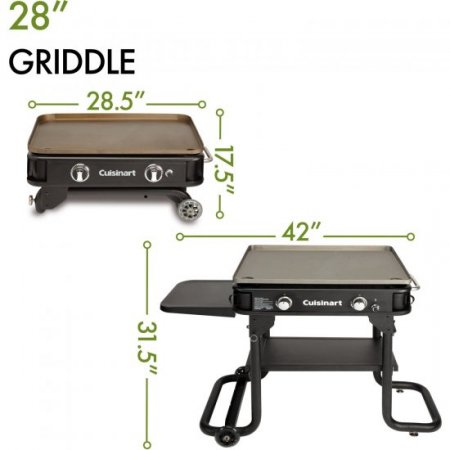 Cuisinart 28-In. Outdoor Gas Griddle Folds Flat for Tabletop and Tailgate Use