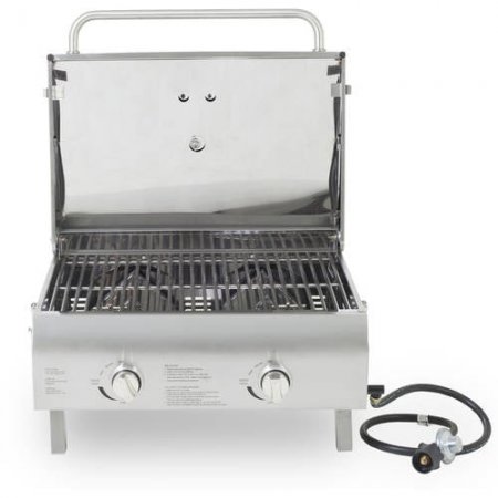 Pit Boss 2 Burner Silver Propane Portable Gas Grill