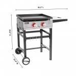 Royal Gourmet GB2000 Regal 2-Burner 26000-BTU Propane Gas Grill Griddle, 23"L