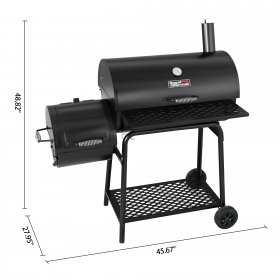 Royal Gourmet 30" CC1830F Charcoal Grill with Offset Smoker