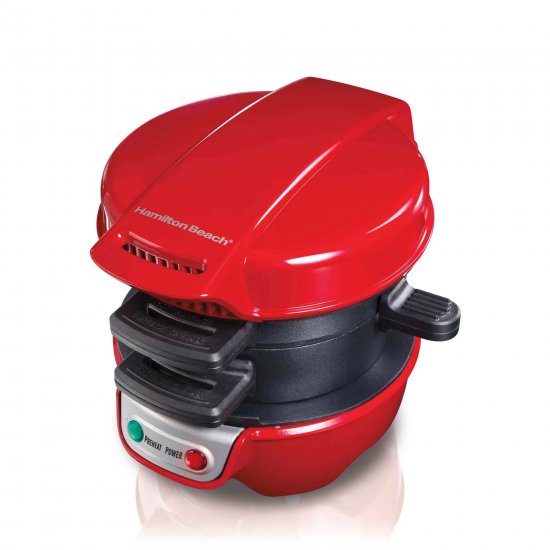 Hamilton Beach Breakfast Sandwich Maker, Red, 25476