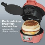 Hamilton Beach Breakfast Sandwich Maker, Coral, 25483