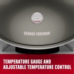 George Foreman 15+ Serving Indoor / Outdoor Electric Grill with Ceramic Plates, Gun Metal, GFO3320GM