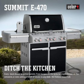 Weber Summit E-470 4-Burner Natural Gas Grill, Black 7271001