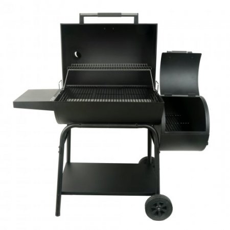 Expert Grill 28" Offset Charcoal Smoker Grill with Side Firebox, Black