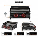 Royal Gourmet 18" PD1203A 2-Burner Portable Countertop Griddle, 16,000 BTU Gas Grill Griddle