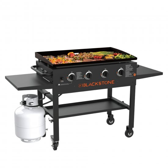 Blackstone 4-Burner 36\" Griddle Cooking Station with Side Shelves