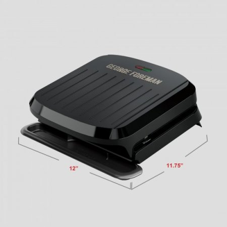 George Foreman 4-Serving Removable Plate Grill and Panini, Black, GRP1065B