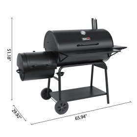 Royal Gourmet CC2036F 36" Charcoal Barrel Grill with Offset Smoker