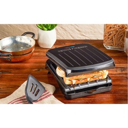 George Foreman 2-Serving Classic Plate Electric Indoor Grill And Panini Press, Black