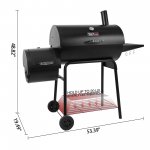 Royal Gourmet 30" CC1830RC Barrel Charcoal Grill with 811 Square Inches Offset Smoker, with Cover