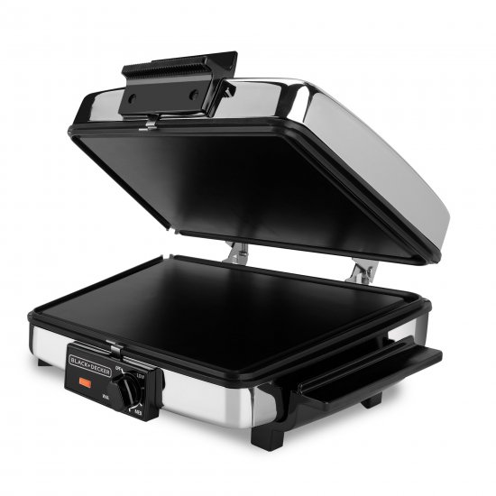 BLACK+DECKER 3-in-1 Waffle Maker & Indoor Grill/Griddle, Stainless Steel, G48TD