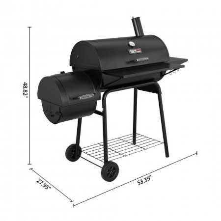 Royal Gourmet 30" CC1830SC Charcoal Grill with Offset Smoker and Cover