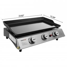 Royal Gourmet PD1300 3-Burner 26,400-BTU Portable Gas Grill Griddle, Outdoor Camping, Tailgating